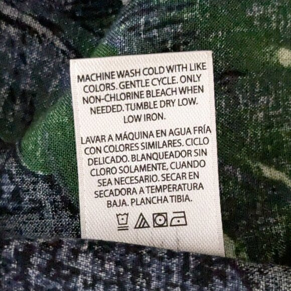 GEORGE Black/Blue/Orange Short Sleeve Floral Tropical Button Shirt; Size M - Picture 5 of 5